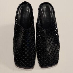 Black Heeled Mules